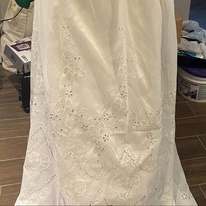 Vintage White Italian Embroidered Curtains